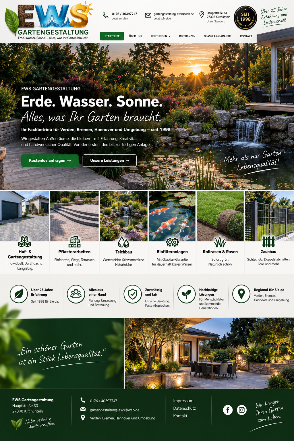 EWS Gartengestaltung – Erde. Wasser. Sonne.